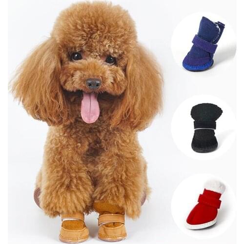 Cute Soft Pet Winter Warm Shoes Boots Puppy Cotton Blend Winter Snow Warm Walking Boots Snow Walking Sneakers Dress Up Pet Dog