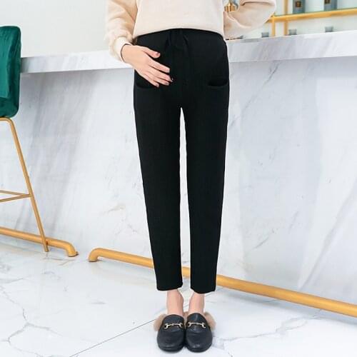Pregnant womens pants autumn and winter casual loose pregnant women harem pants wearing stomach lift pants sweatpants