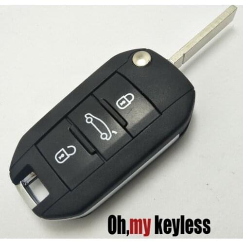 Good quality 3 button key shell for peugeot 207 307 308 407 remote key case for citroen c2 c3 c4 c5 flip key blank