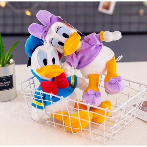 Disney Donald Duck and Daisy Cartoon Plush Toys Animal Stuffed Toy Donald Daisy Duck PP Cotton Dolls Birthday Gift for Children