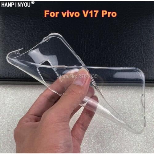 For vivo V17 Pro 6.44" Slim Crystal Clear Transparent Soft TPU Back Case Protection Skin Camera Protect Cover