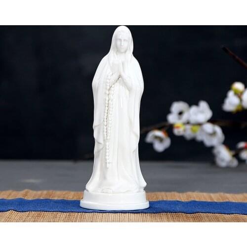 The Catholic Holy Virgin Maria Jesus Christ Figure White Ceramic Ornament Figurine Madonna Statuette Gift Home Decor Sculpture