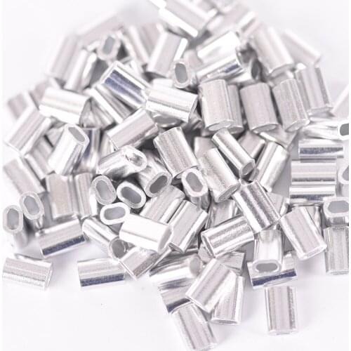 1.0mm 1.2mm 1.5mm100pcs Pack Premium Single Aluminum sleeves for monofilament Rigging Trace Leader Crimps