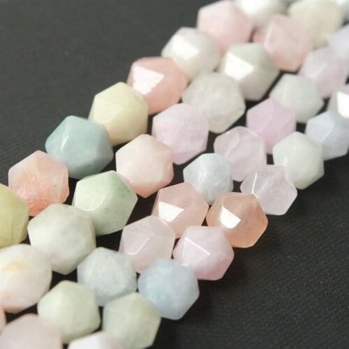 Faceted Morganite Round Beads,Size 8mm 10mm, 15 Inch Strand (A12)