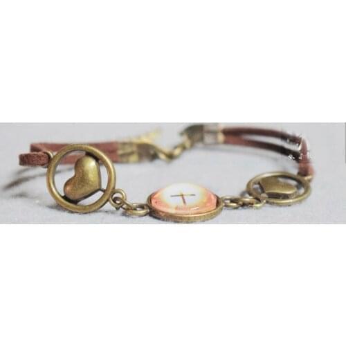 Christian Bracelet Handmade Cross Love Bracelet Alloy Jewelry Youth Summer Camp Christmas Gifts, Church Gifts, Church Souvenirs