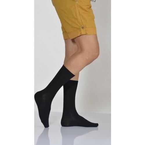 Idilfashion Male Lux Bamboo Flat Single Color Socket Stocking-Navy Blue-E-ART217 (3'LÜ PACKAGE)
