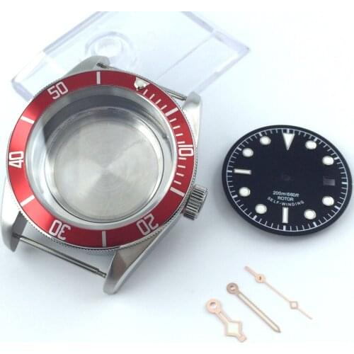 41mm a set sapphire cystal Watch Case + dial + hand fit ETA 2836 mingzhu 2813 miyota 82 series MOVEMENT