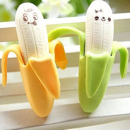 Creative Lovely Banana Pencil Eraser School Office Stationery Kids Student Gift