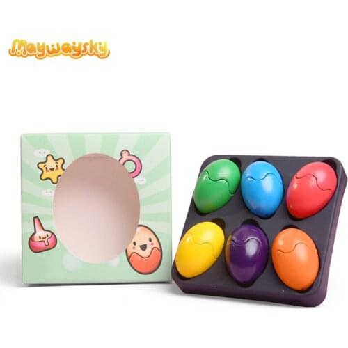 Maywaysky 6 Colors Dinosaur Eggs Shape Non Toxic Crayon For Toddlers Kid Painting Tools Children Gift