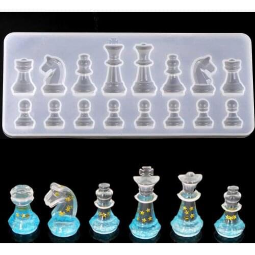 International Chess Shape Silicone Mold DIY Plasticene Crystal Drop mold Cake Decoration Molds Candy Chocolate Cake Mould P12