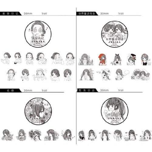 Cute Girls Daily Lifte Washi Tapes Bullet Journal DIY Scrapbooking Label Stickers