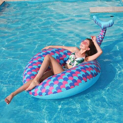 Adult Strawberry Swimming Ring Thickened PVC Swimming Pool Buoy Mermaid Sitting Ring Portable Outdoor Sports Toys