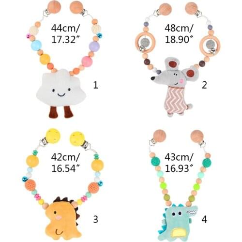 Baby Stroller Pendant Rattle Pacifier Chain Pram Clip Crochet Beads Infants Toy
