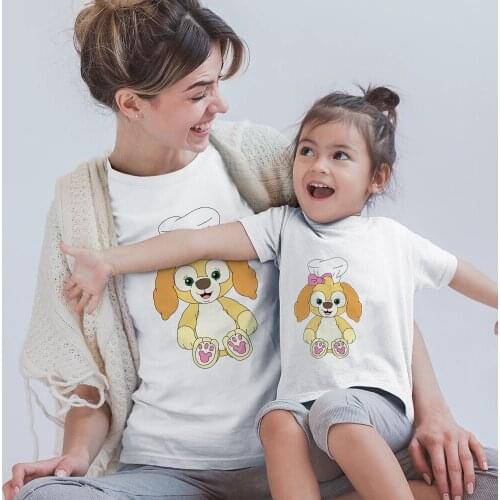 Family Matching Clothes Disney T-Shirt Family Look Disney Bear Printed Father Mother Daughter Son Clothes Baby Girl Tops