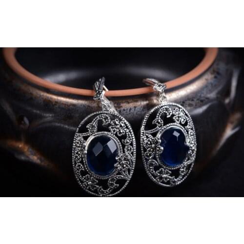 Brinco wedding brincos moda pendientes earring Green GEM Gems Real 925 Sterling Guarantee GEM Drop Earrings for Women