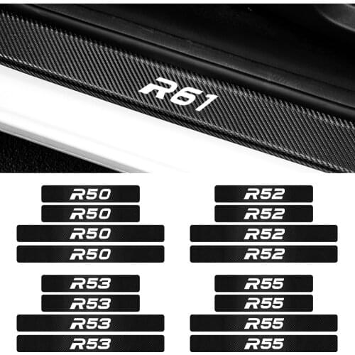 Car styling 4pcs Door Sill Plate Scuff Protection Sticker for BMW mini COOPER R50 R53 R56 R60 F55 F56 F57 R57 R58 R59 R60