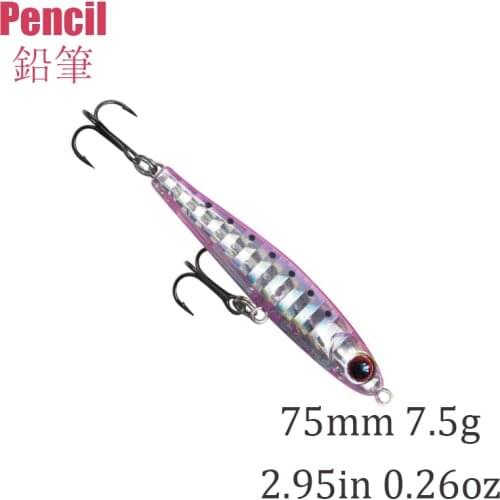 Fishing lures Sinking Pencil 75mm 7.5g Surface Hard Baits Artificial Fishing Wobblers Bass Pike Trout Isca Swimbaits Pesca