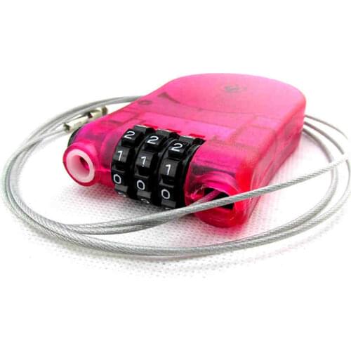 Security Anti Theft Rope Mini Long Roller 3 Digit Pram Padlock Bicycle Parts Ski Code Password Cable Lock Extendable Wire