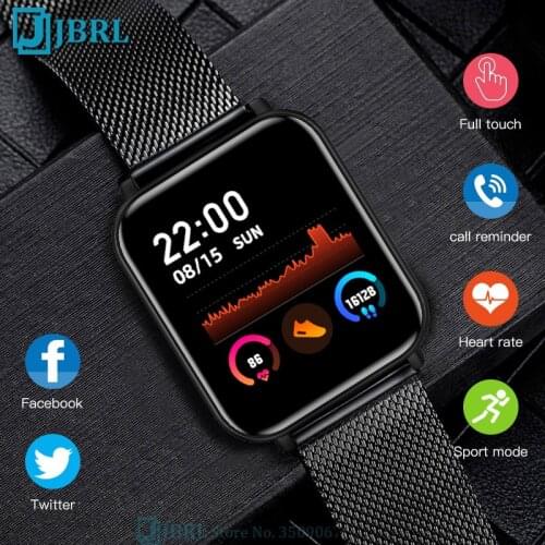 Full Touch Square SmartWatch Women Men Sport Watch IP68 Waterproof Blood Pressure Stainless Steel Business Smart watch Clock