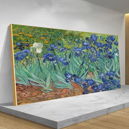 Van Gogh Irises Flowers Paintings Canvas Painting Poster and Print Impressionist Irises Wall Art Pictures for Living Room