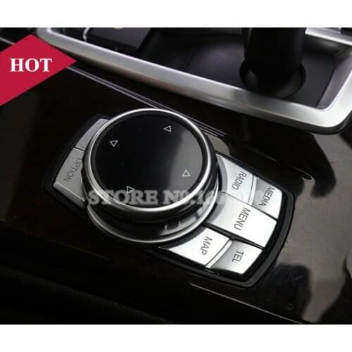 Inner Console iDrive Multimedia Button Trim Cover 5pcs For BMW 7 Series F01 F02 2009-2015 Car accesories interior Car decoration