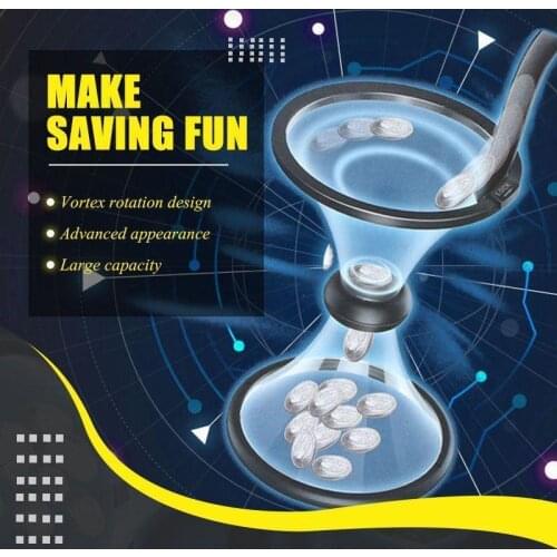 Funny Coin Bank Gravity Vortex Piggy Bank Pressure Release Money Saving Spins Best Gift Desk Decoration Home Accessories