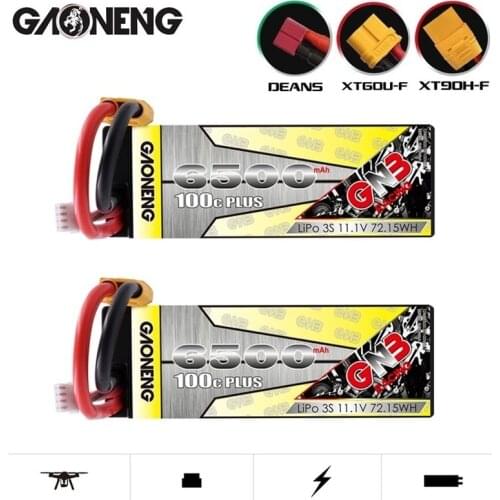 1-3PCS GNB 11.1v 6500mAh 100C PLUS LiPo Battery For remote control Car Racing Spare Parts With Shell Upgrade LiHV 3S Battery