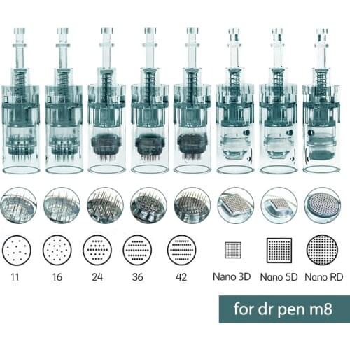 30 pcs Bayonet Cartridge Replacement for Dr.pen M8 Micro Needle 16 Pin/11 Pin/36 Pin/5D Nano Micro Skin Needling Tip Derma Stamp