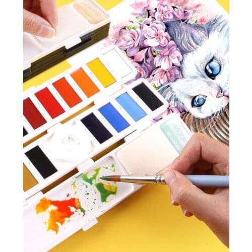 18/38/58Colors Fold Solid Watercolor Paint Set for Drawing Watercolor Art Supplies watercolor paint art supplies for artist