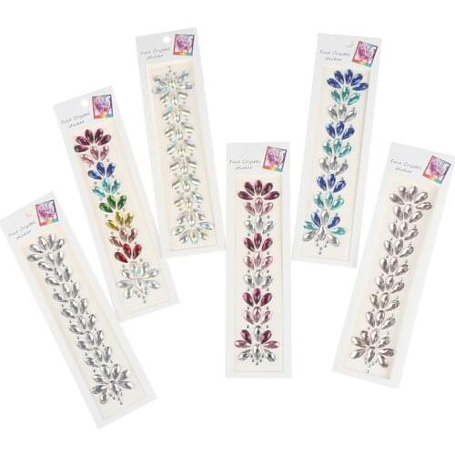3D Gems Crystal Stickers Forehead Headpiece Hair Glitter Face Body Gems Shiny Sticker Temporary Tattoo Stickers