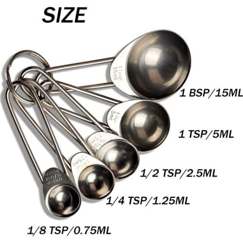 5Pcs/Set Stainless Steel Measuring Spoons Measuring Cup With Scale Kitchen Gadgets Teaspoons Sugar Coffee Measuring Tools