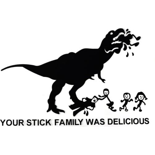 Car Personality Stickers Stunning Dinosaur Car Stickers Creative Cartoon Notebook Bumper Car Styling Black/white, 21cm*13cm