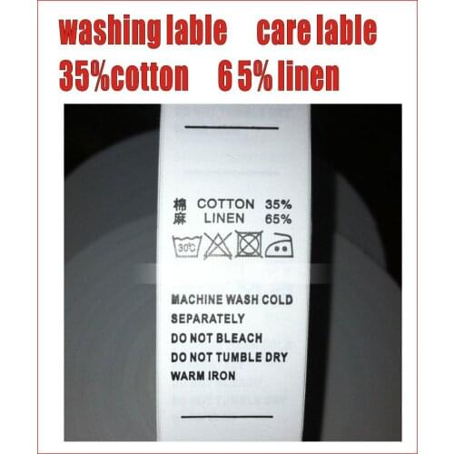 Clothes tags label,3000pcs/lot,silk printed washing label ,35%cotton 65% linen printed mark label, care label Free shipping