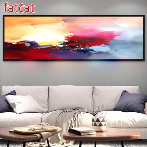 FATCAT Abstract colorful landscape large 5D Diy Daimond Painting Full Square Round Rhinestone Embroidery Sale Home Decor AE2441
