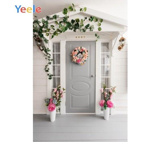 Wooden House Door Floor Vine Flowers Baby Portrait Photography Backgrounds Customized Photographic Backdrops For Photo Studio