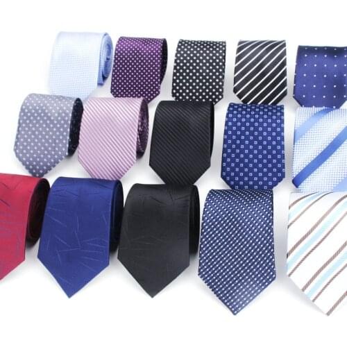 New Design Dot Plaid Jacquard Woven Silk Mens Ties Neck Tie 7cm Striped Ties for Men Business Suit Business Wedding Party