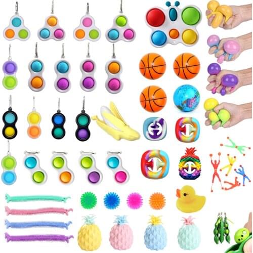 Fidget Toys Pushs Bubble Anti stress popete Game Set Fidget Toys Pack Autism Sensory Anti stress Toy For Children Adult Gift Box