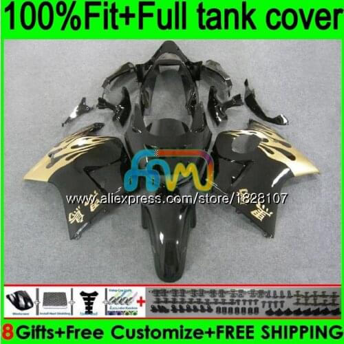Injection For HONDA CBR1100XX Blackbird CBR1100 XX 96 97 98 99 00 01 Gold flames 138BS.18 CBR 1100XX 02 03 04 05 06 07 Fairing