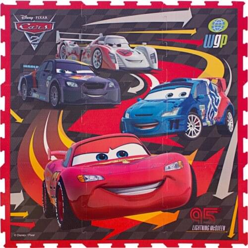 Disney Stitching Crawling Mat 30x30cm 9 Pieces Cars EVA Green Baby Game Pad Assembling Climbing Mat Baby Toy Mat Assembling