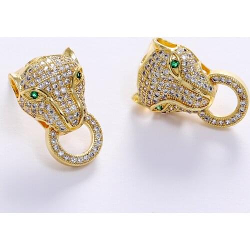 LUALA Punk Hiphop Zircon leopard Stud Earrings For Women Vintage Gothic Luxury Animals Hollow Round Big Earrings Fashion Jewelry