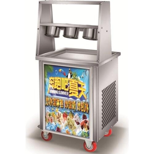 Commercial single square round pan frying ice machine frying smoothie frying yogurt ice cream roll machine