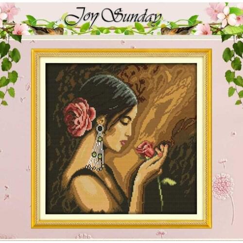 Rose Girl Patterns Counted Cross Stitch 11CT 14CT Cross Stitch Sets Wholesale Chinese Cross-stitch Kits Embroidery Needlework