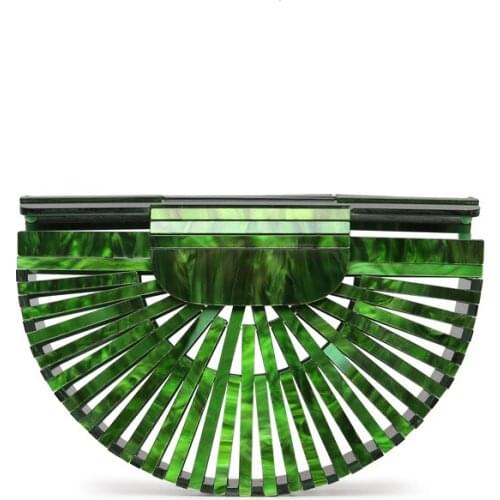 2021 New Round Acrylic Cross Body Bag Hollow Bakset Bag Evening Purses Clutches Woven Bags for Women Desinger Luxury