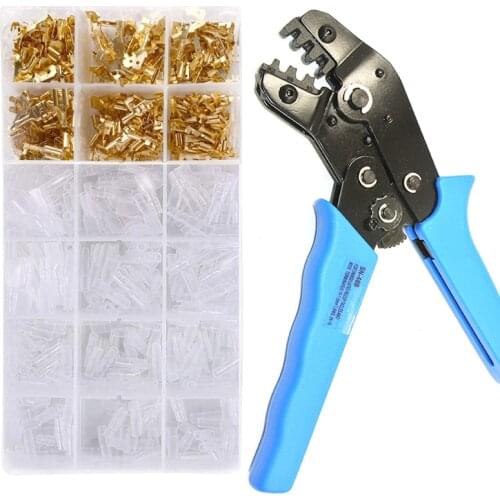 320pcs 2.8/4.8/6.3mm Crimp Terminals Seal Electrical Wire Connectors Crimp Terminal Connector Set with Crimper Plier