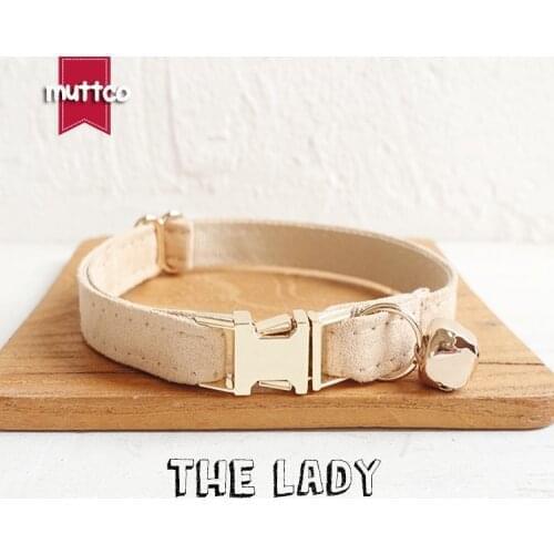 10pcs/lot MUTTCO retail with gold high quality metal buckle collar for cat THE LADY design cat collar 2 sizes UCC027J