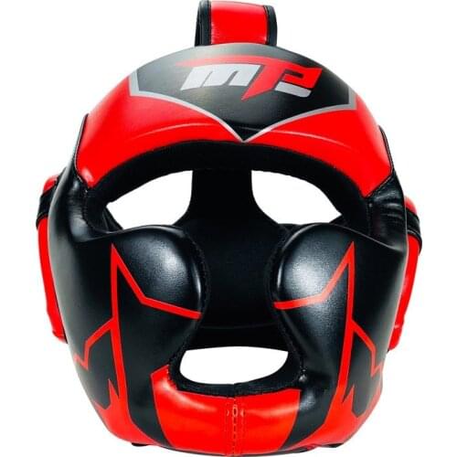 Full coverage thickening boxing helmet Muay Thai PU leather training sparring boxing helmet fitness equipment Taekwondo head