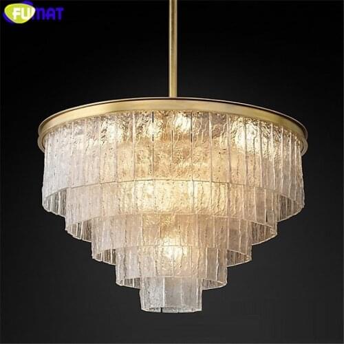 FUMAT RH Style America Retro Nordic Ceiling Lamps Pendant Lamp Dual Light Gold Silver Frame Living Dinning Bedroom Study Room