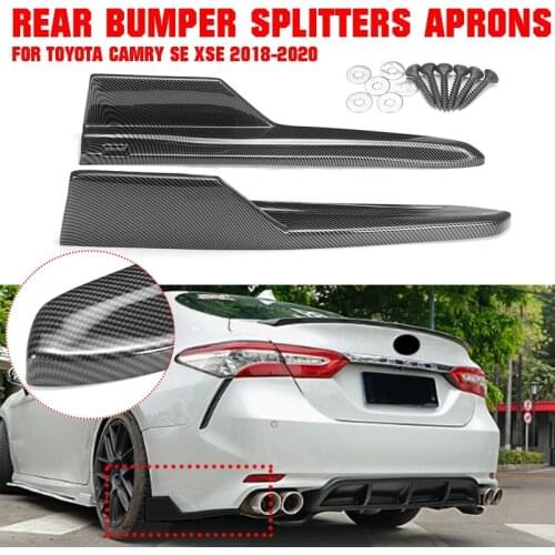 Rear Bumper Splitters Aprons Gloss Black Rear Bumper Aprons Bolt Lip Spoiler Exterior Parts for Toyota Camry SE XSE 2018-2020