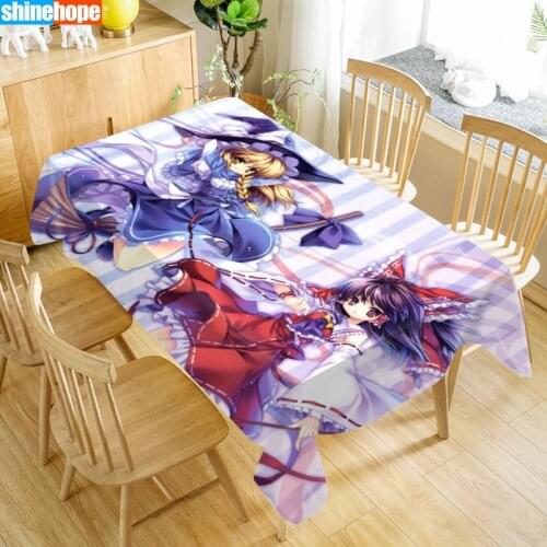 Touhou Anime Table Cloth Oxford Print Waterproof Oilproof Home Rectangular Party Table Cover 100X140cm/140X250cm
