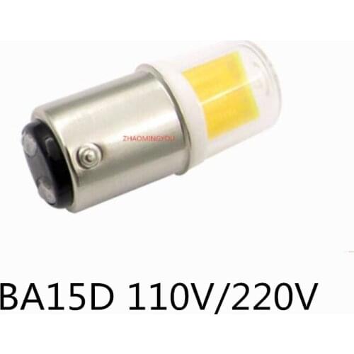 B15 LED Light Bulbs, Dimmable 5W Equivalent 50W Halogen, AC 110V/220V, BA15 Bin-pin Base, COB Bulbs for Home Lighting